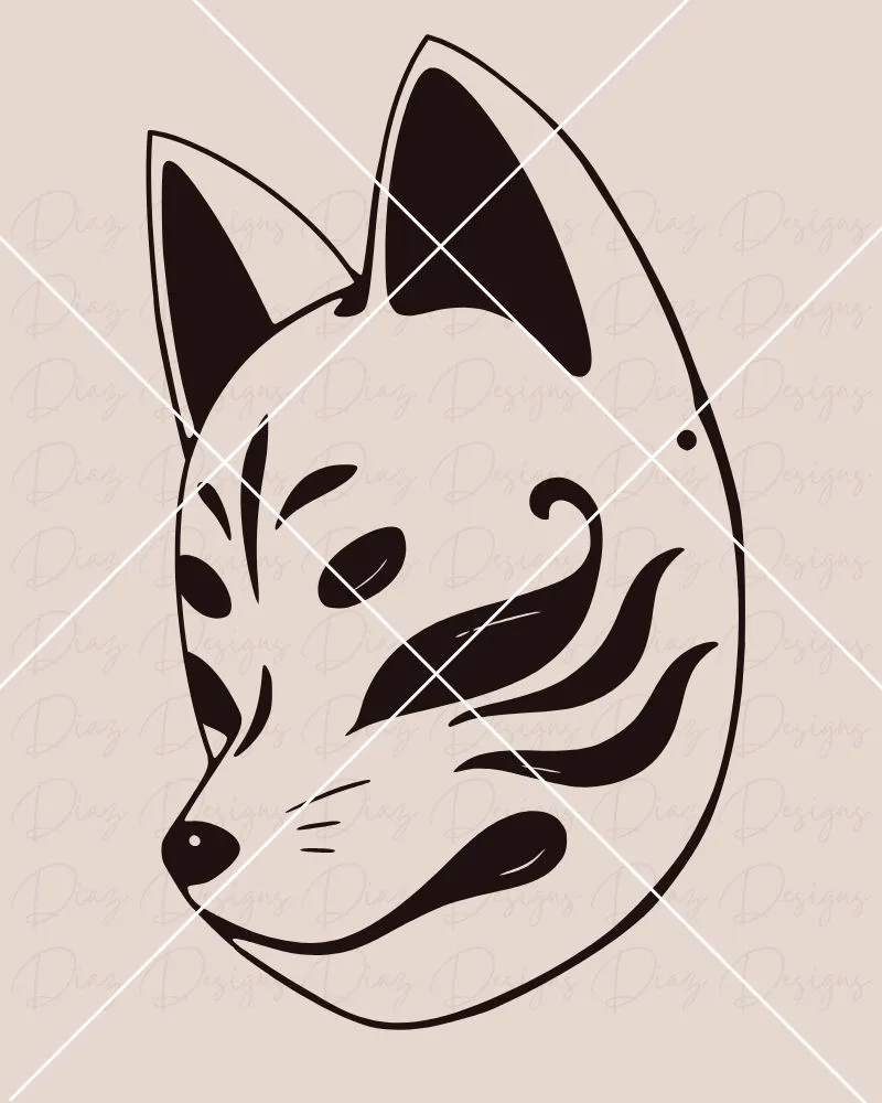 A vector design of a kitsune mask.